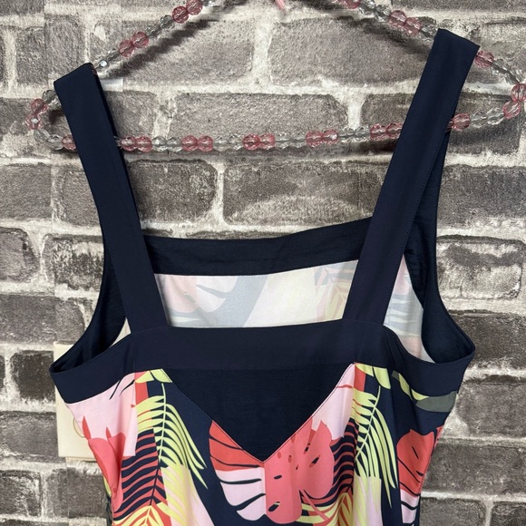 Smartwool Merino Sport Midi Dress Sunset coral palm print pockets - Picture 11 of 12